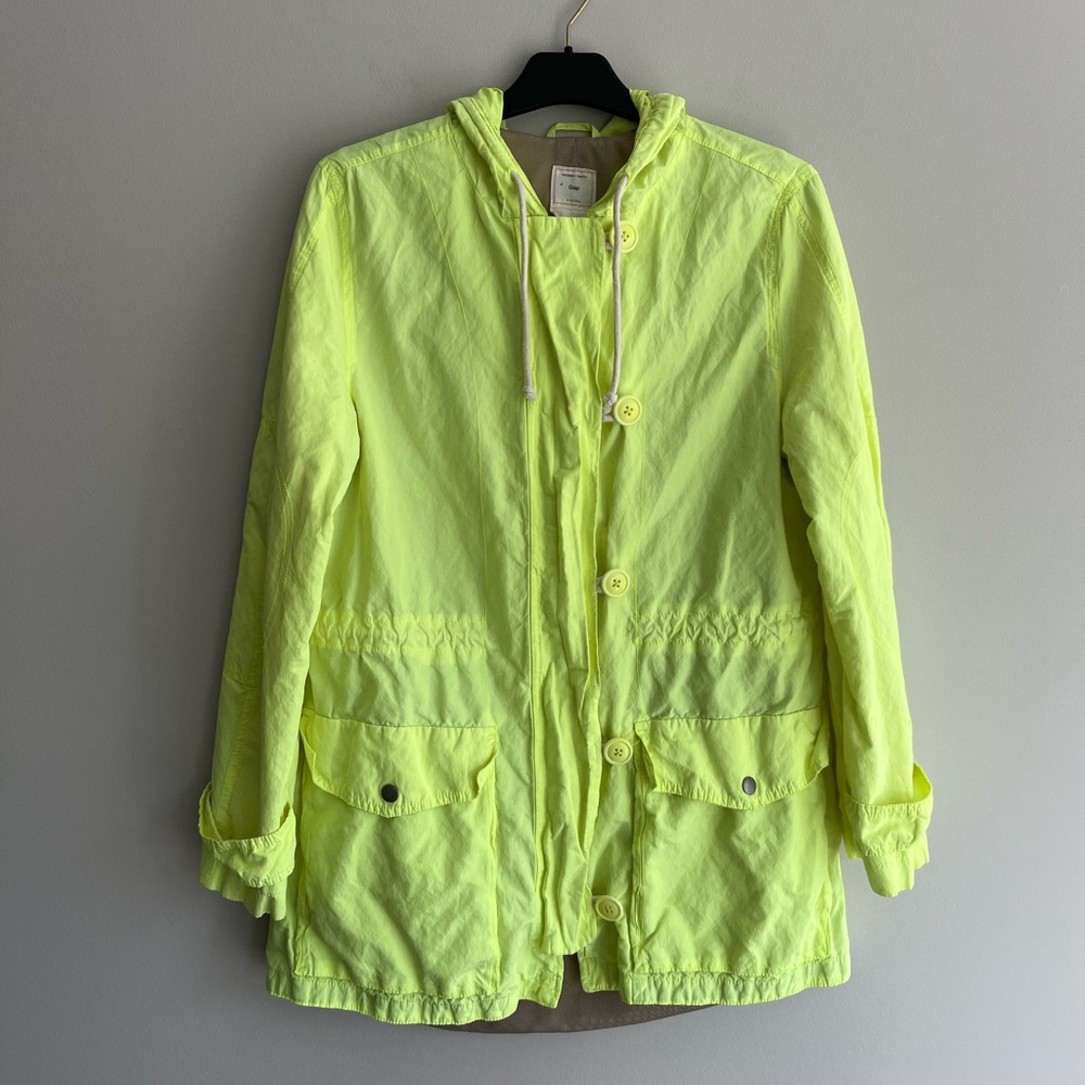 Gap Neon Yellow Women’s Parka Rain Jacket Small
